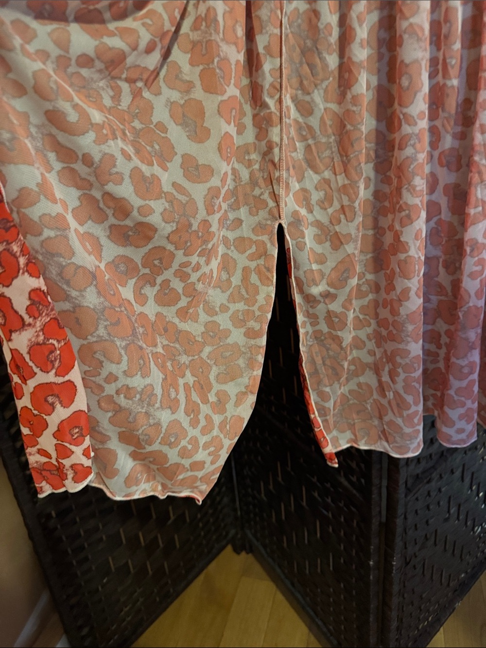Red Patterned Women’s Drawstring Dress - Picture 4 of 4